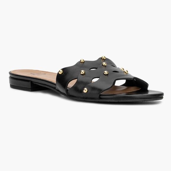 Aquatalia Torri Leather Sandal In Calf Leather And Gold-Tone Hardware - Picture 1 of 11